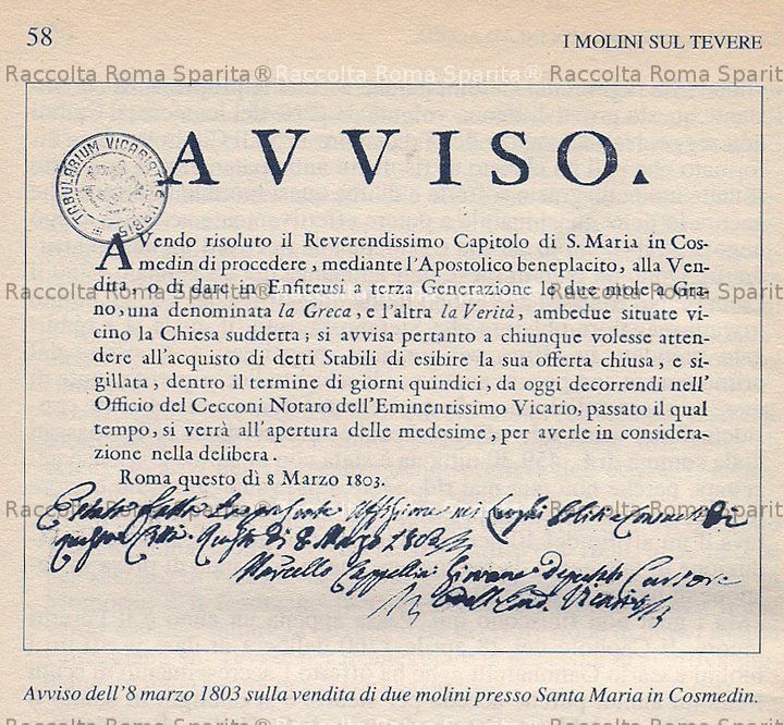 Avviso  vendita molini