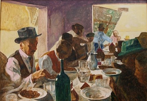 famiglia-a-tavola-dipinto-a-olio